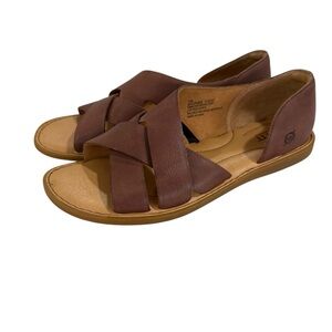 Born BR0054908 CQH23 Ithica Leather Sandals Brown Womens US 10